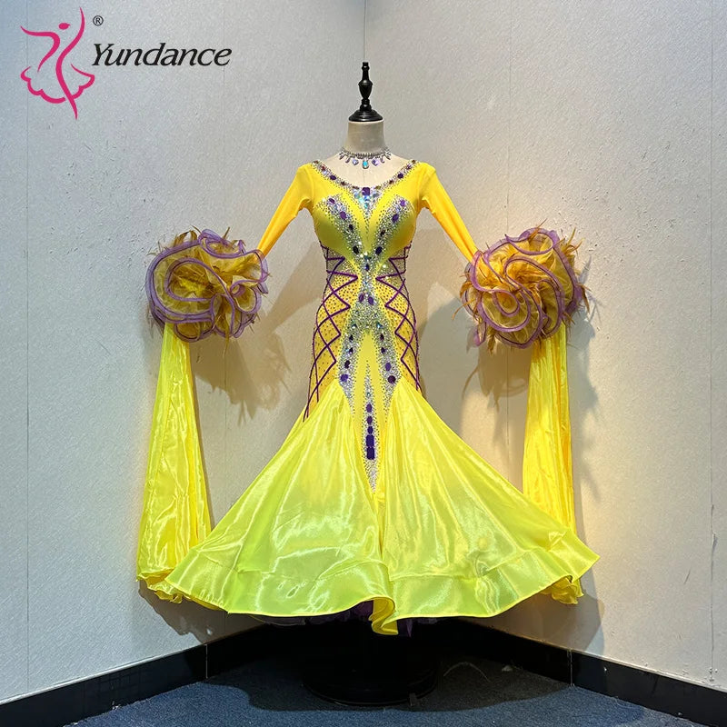 Women's Custom Ballroom Dance Competition Dress Stretch Fabric For Blackpool