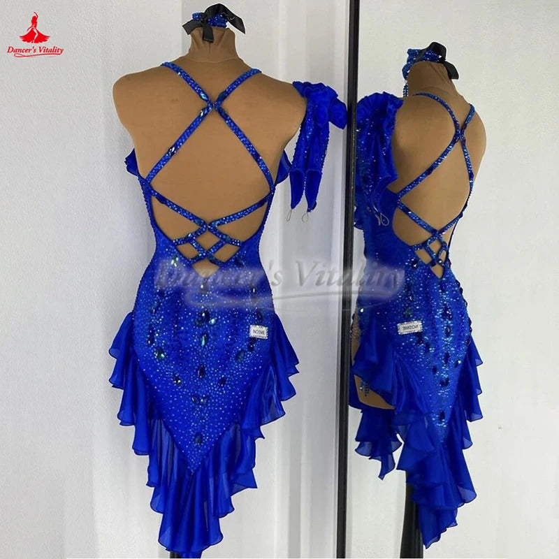 Latin Ballroom Dance Dress For Kids, Teens, And Adults For Exam, Competition, And Performance
