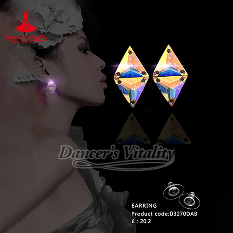 Earrings Women's Iridescent Crystal Drop Hook Earrings for Ballroom Latin Dance