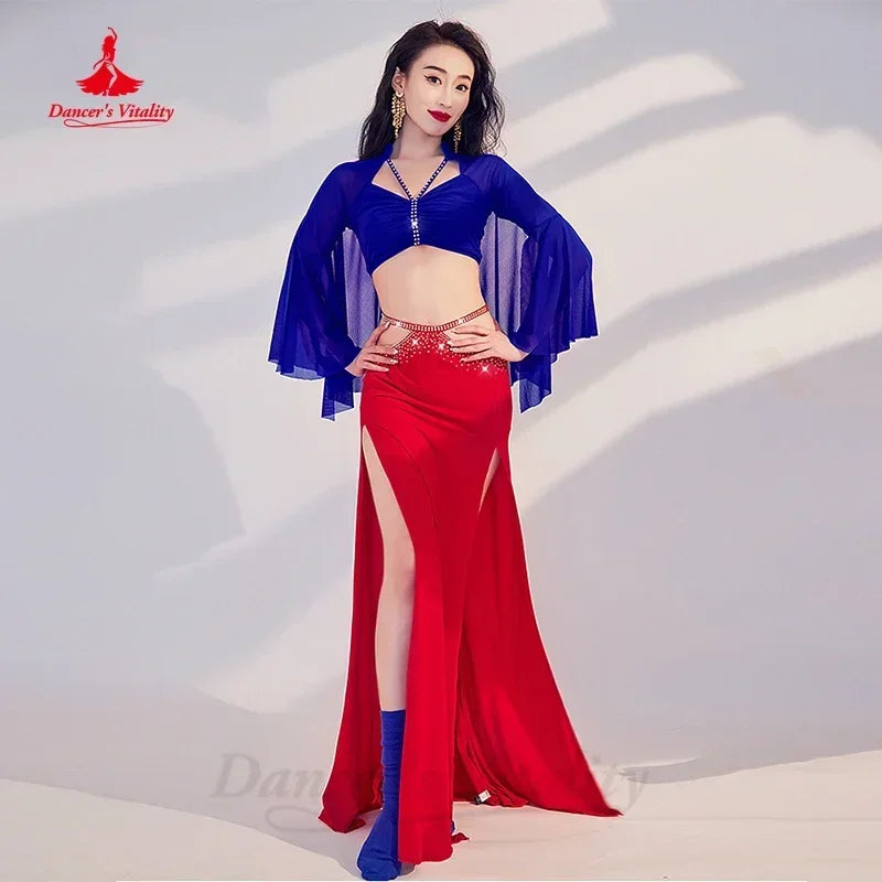 Women's Belly Dance Practice Top and Skirt Set for Class or Performance