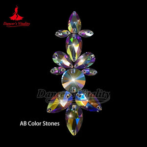 Hair Accessory, Women's Iridescent Crystal Floral Forehead Headpiece, Ballroom Latin Dance