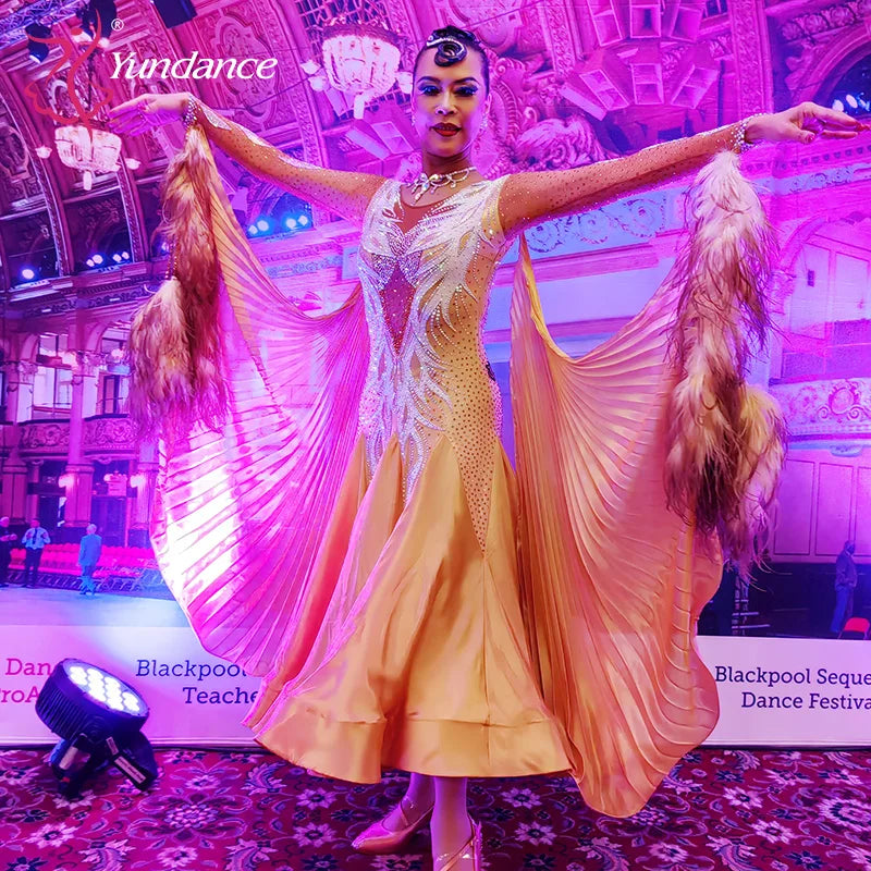 Women's Ballroom Dance Competition Dress In Performance Fabric For Blackpool