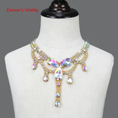 Latin Dance Dress Women's Red Fringe High-Low Hem Long Sleeve Mock Neck Mesh Bodice Rhythm Salsa Cha-Cha Rumba Samba Jive