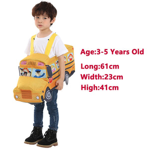 Kids' Red Race Car, Yellow School Bus, Blue Train Carrier Costume for Playtime