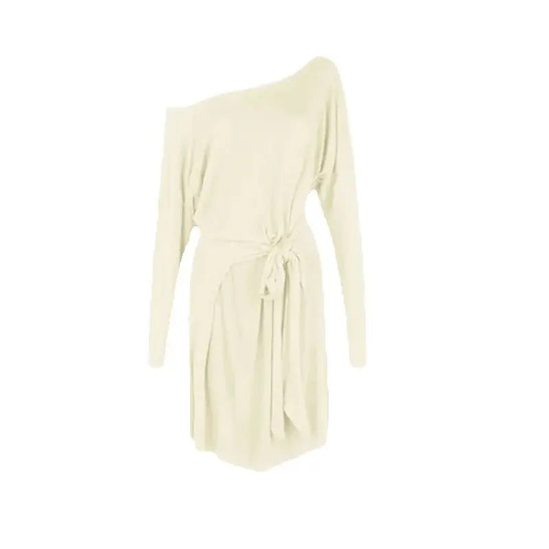 Dance Dress Women's Off Shoulder Batwing Sleeve Tie-Waist Ballroom Latin Practice Top