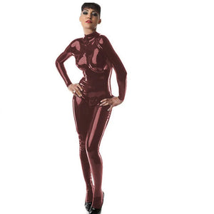 Women’s Shiny Turtleneck Long Sleeve Bodysuit Jumpsuit One Piece Tights Party Clubwear Pole Dancing Costume 7XL Multi-Color