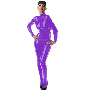 Women’s Shiny Turtleneck Long Sleeve Bodysuit Jumpsuit One Piece Tights Party Clubwear Pole Dancing Costume 7XL Multi-Color