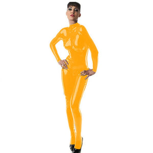 Women’s Shiny Turtleneck Long Sleeve Bodysuit Jumpsuit One Piece Tights Party Clubwear Pole Dancing Costume 7XL Multi-Color