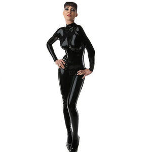 Women’s Shiny Turtleneck Long Sleeve Bodysuit Jumpsuit One Piece Tights Party Clubwear Pole Dancing Costume 7XL Multi-Color