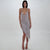 Sparkling Crystals Embellished Slit Asymmetrical Backless Slip Dress With U-Shaped Draped Neckline And Jeweled Straps Chains