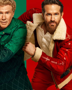 Ryan Reynolds Spirited Red Bomber Jacket with Shearling Lining