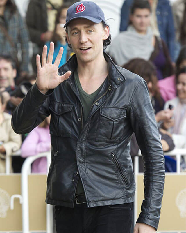 Tom Hiddleston Inspired Black Leather Trucker Jacket for Men Fashionable Street Style