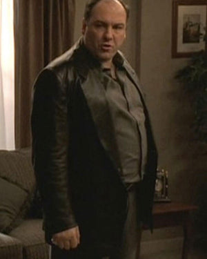 Tony Soprano Inspired Black Leather Blazer Men's Fashion Jacket