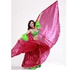 Belly Dance Isis Wings Costume for Women, Gold Pleated Lame Fabric, Includes Headpiece, Top, Pants, and Hip Scarf
