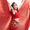 Belly Dance Isis Wings Costume for Women, Gold Pleated Lame Fabric, Includes Headpiece, Top, Pants, and Hip Scarf