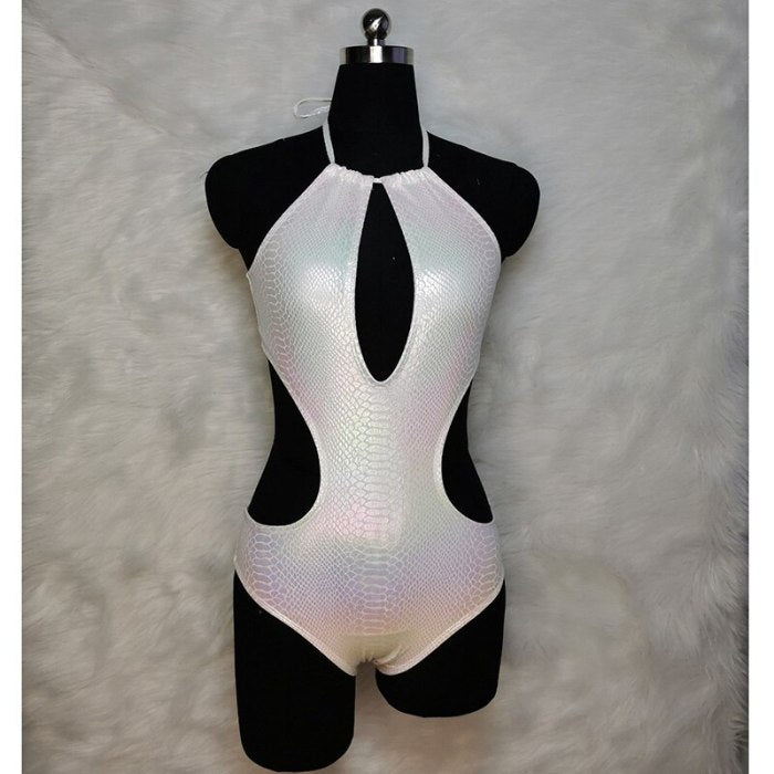 Newest Hot Women Glitter Laser Swimsuit One Piece Shiny Bikini Set Sexy Girl Summer Holiday Swimwear Beachwear Bathing Suit