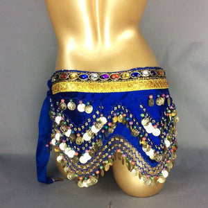 HOT SALE belly dance hip scarf coins sequins chain dancing hip scarf warp belllydance costume belt women skirt dancewear 10color HS2006