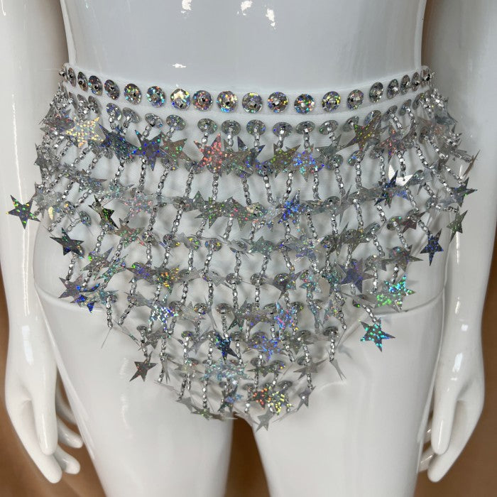Halloween Handmade Stars Costumes Top And Bottom With Necklace 3 Piece For Performance
