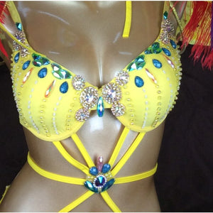 hot selling Sexy Samba Rio Carnival Costume yellow Feather Head piece C1508 (yellow)