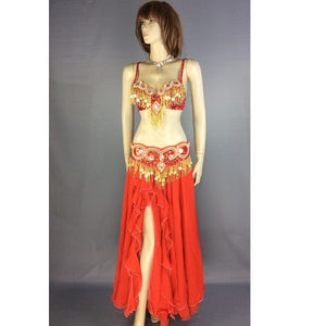 Handmade beaded belly dance costume wear Bar+Belt+skirt 3piece / set 2 color ladies belly dance costumes set women dancing wear TF1603