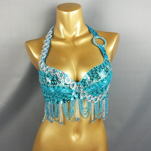 New belly dance costumes senior bra belly dancing clothes Sexy night Bellydance Bead Sequins tops BRA 250