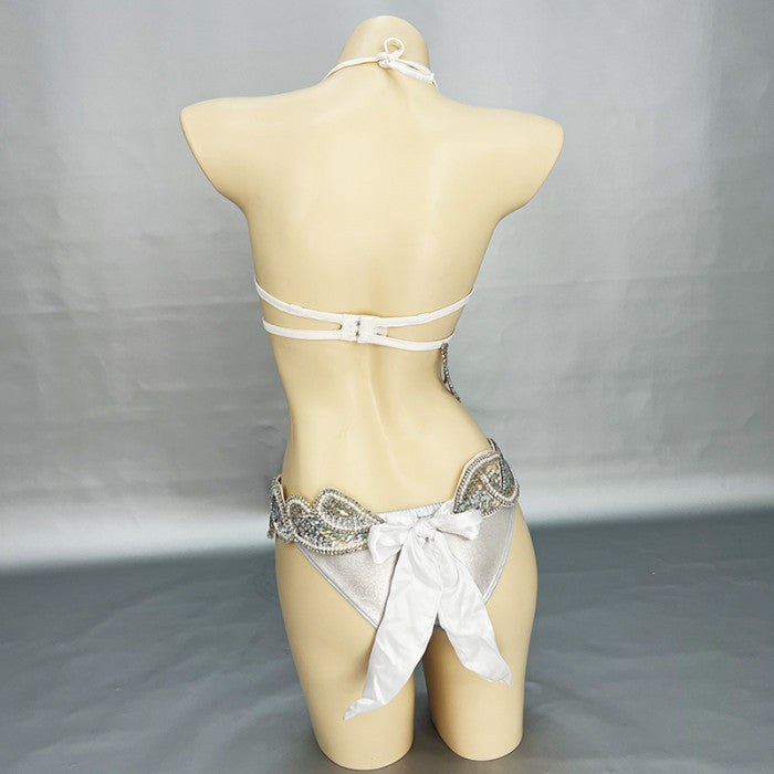New Arrival Halloween Costume Adult Carnival Belly Dance Costumes Women Beaded Bra Belt Set Dance Clothes Night Club Dancewear  N21018