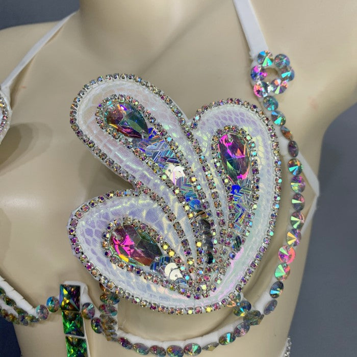 New Arrival Sexy Samba Carnival For Women Wire Bra,mini skirt and panty  stones Samba Suit C032