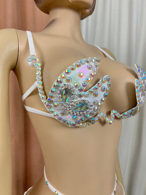 Samba Carnival Handmade Wire Bra,Pants With Stones And Beads For EDC Performance