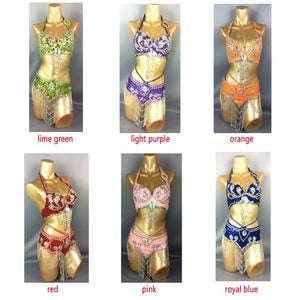 belly dancing suite belt+bra 2 piece set  samba costumes club  13 color in TF209-2