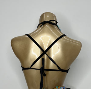 High Quality Sexy Samba Carnival Bra for Womens Rainbow Red Stone Belly dancing WIRE BRA