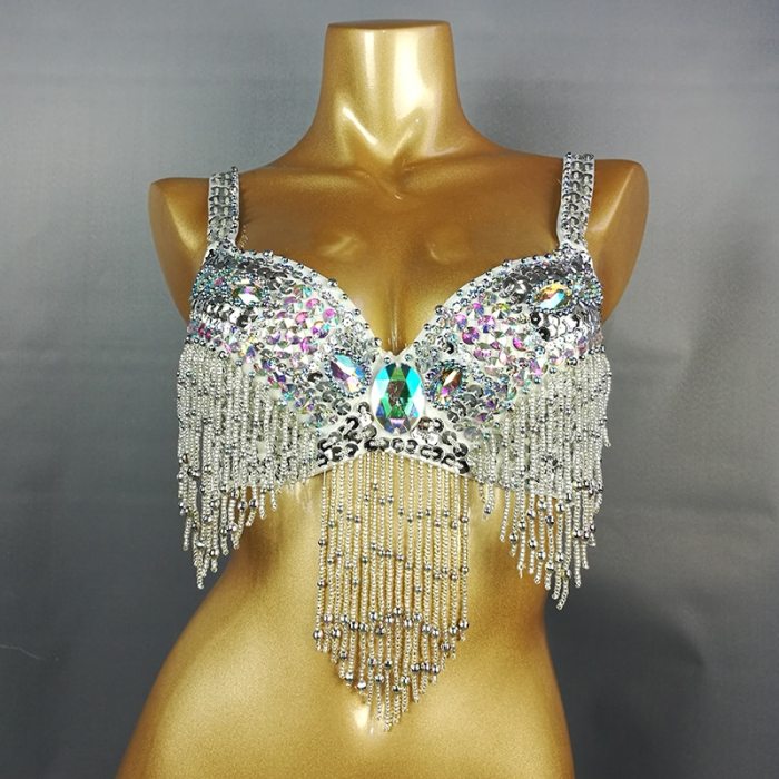 new Women's belly dance costumes senior bra belly dancing clothes Bellydance Bead Sequins tops BAR1618