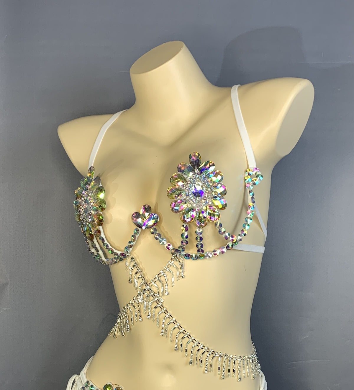 New Bra Handmade Sexy Samba Carnival Bra Stone Hollywood Women's Belly dancing Top WIRE BRA