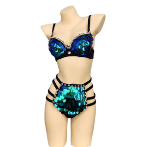 Samba Carnival Bra Pants Sequins Hand Made 2 Piece C044