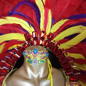hot selling Sexy Samba Rio Carnival Costume yellow Feather Head piece C1508 (yellow)