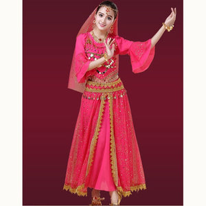 New Lady Belly Dance Costume Sexy Women Bellydance Performance 5pcs Set Dancewear Bellydancing Bollywood Costumes Outfit HY0058