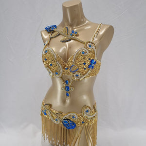 New Adult Women's Professional Belly Dance Clothing Performance Outfits Bead Crystal Belly Dance Costumes Set Bellydance Clothes tf1921