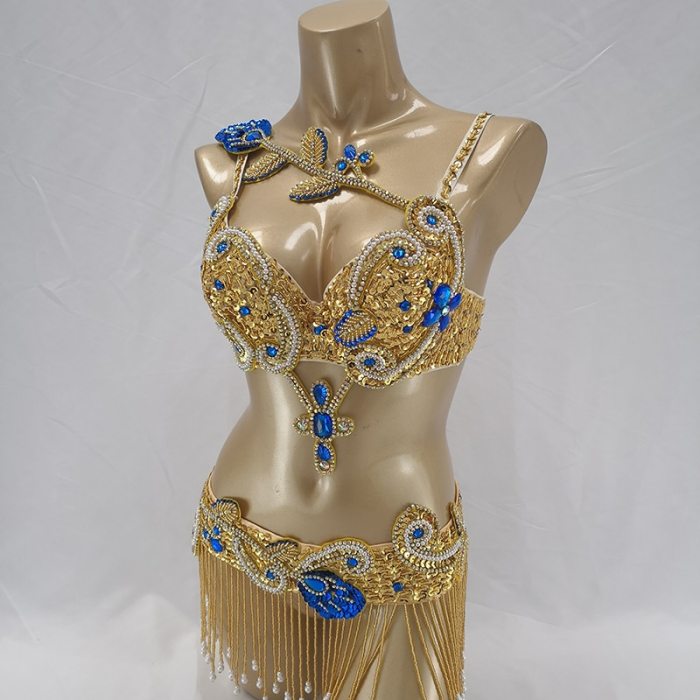 New Adult Women's Professional Belly Dance Clothing Performance Outfits Bead Crystal Belly Dance Costumes Set Bellydance Clothes tf1921