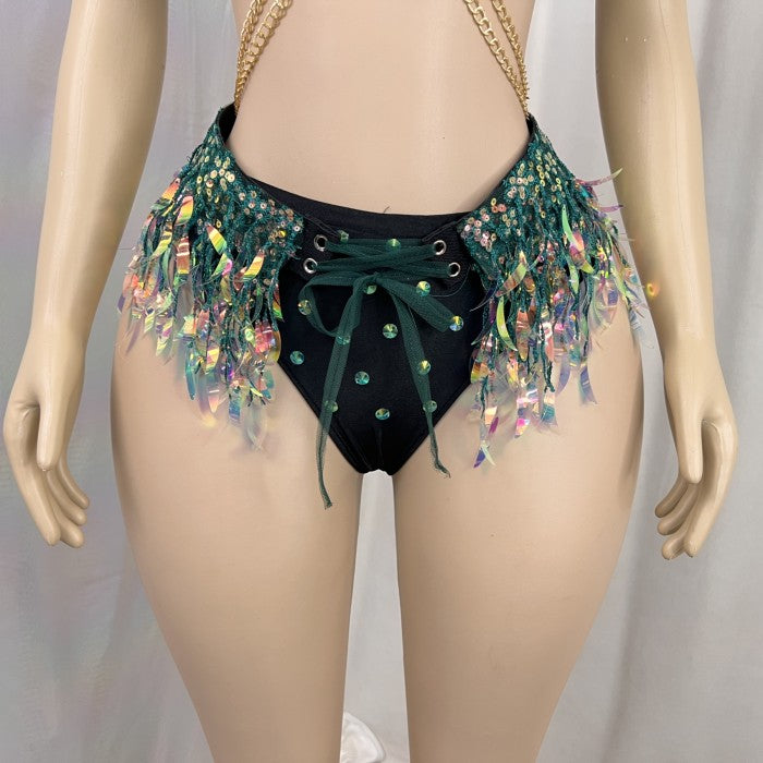 New Style Samba Carnival  Halloween Handmade Costumes Bra Belt And Panty 3 Piece For Performance C059