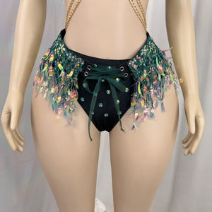 New Style Samba Carnival  Halloween Handmade Costumes Bra Belt And Panty 3 Piece For Performance C059