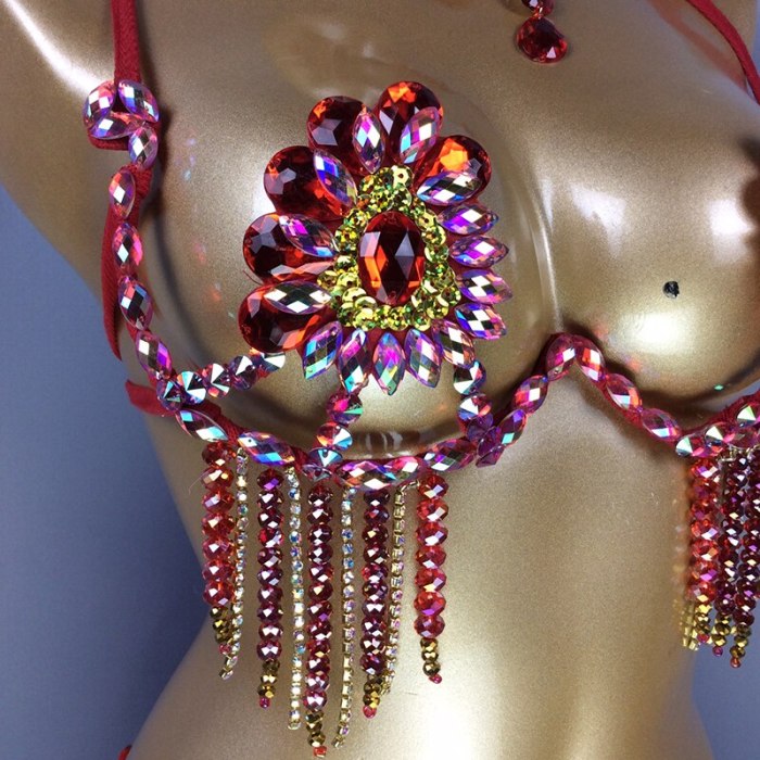 New Bra Handmade Sexy Samba Carnival Bra Stone Hollywood Women's Belly dancing Top WIRE BRA C021 Wire Bra