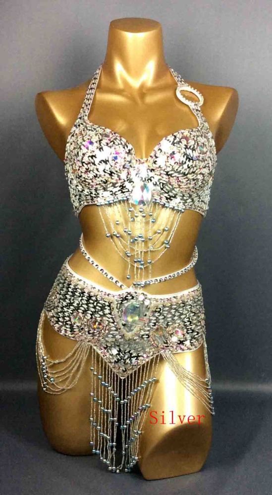 belly dancing suite belt+bra 2 piece set  samba costumes club  13 color in TF209-2