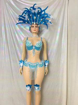 HOT SALEING Sexy Samba Rio Carnival Costume Feather Headdress #C2152