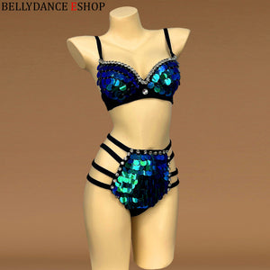 Samba Carnival Bra Pants Sequins Hand Made 2 Piece C044
