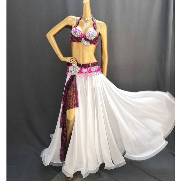 New Adult Women Stage Performance Gorgeous Belly Dance Costume 3pcs Set Handmade Beaded Sequins Performance Show Suit outfit TF1903  3PCS/SET