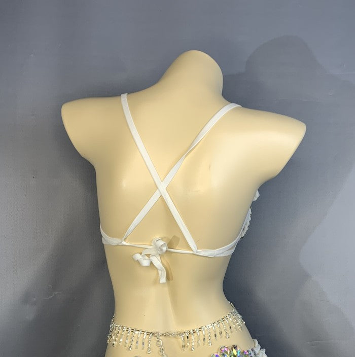 New Bra Handmade Sexy Samba Carnival Bra Stone Hollywood Women's Belly dancing Top WIRE BRA