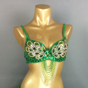 hot selling Sexy Samba Rio Carnival Costume  handmde new belly dance costume with hot pink Feather Head piece C1359 (Hot pink)