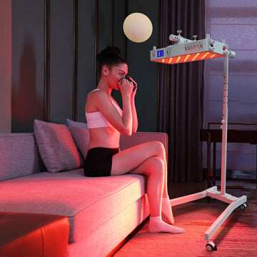 Person using the RL120 red light therapy panel