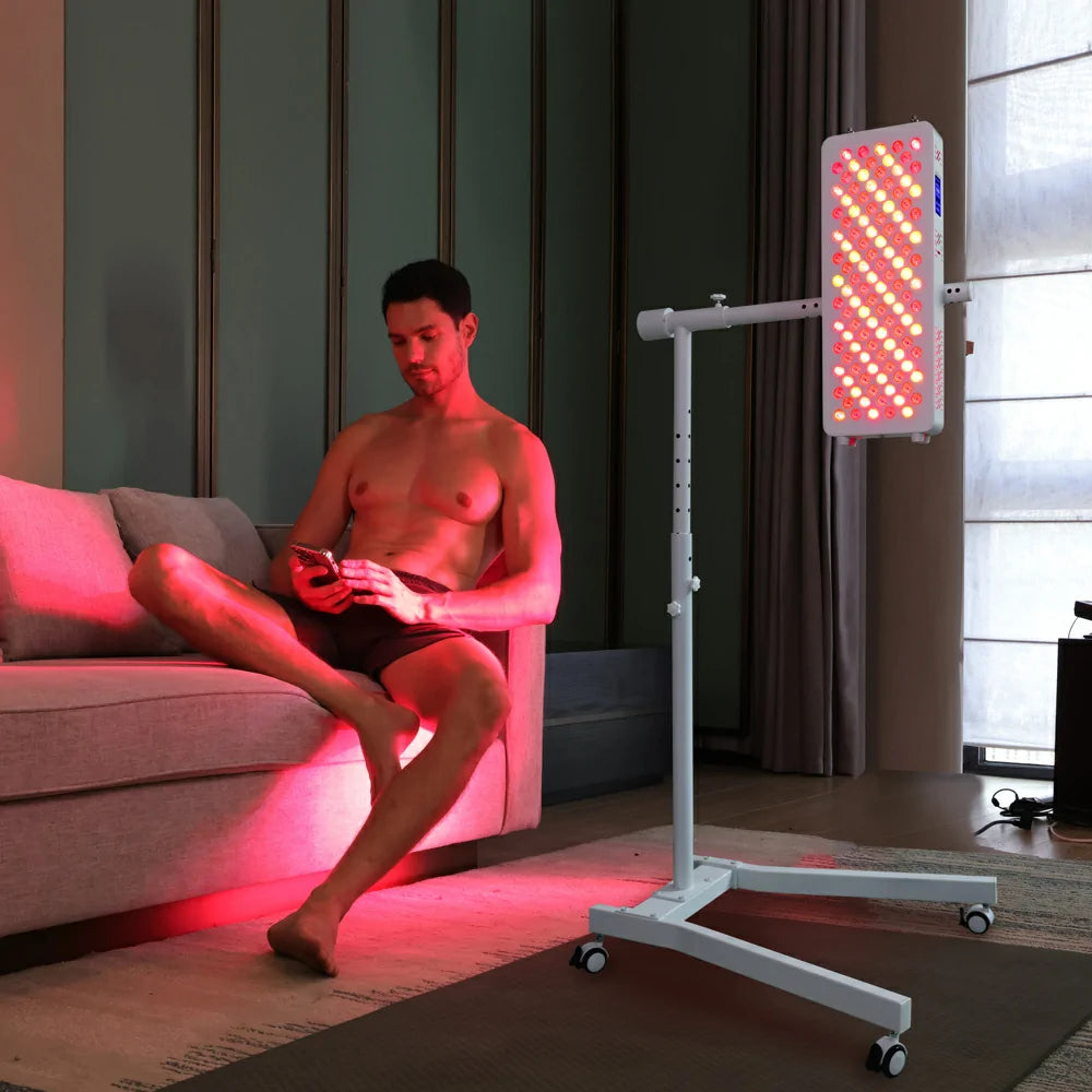 Person using the RL120 red light therapy panel