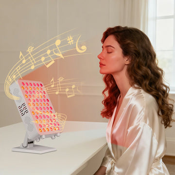 Person using the RLPRO100-X2 portable red light therapy panel