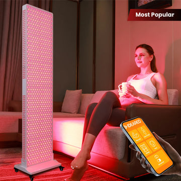 Person using the RLPRO1200 red light therapy panel